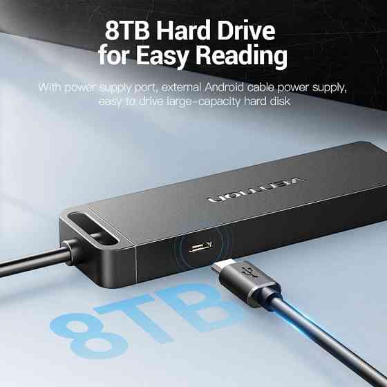 Хаб USB 2.0 -> 4xUSB 2.0, 0.15м, Black Vention Вінниця