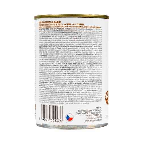 Корм вологий Brit Mono Protein Rabbit для собак з кроликом 400 г Киев