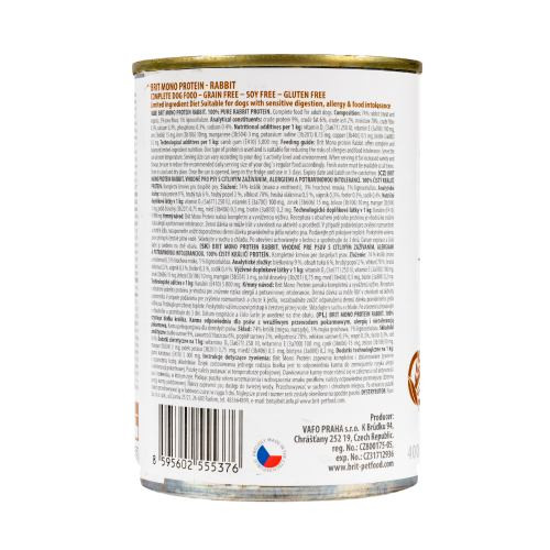 Корм вологий Brit Mono Protein Rabbit для собак з кроликом 400 г Киев - изображение 3