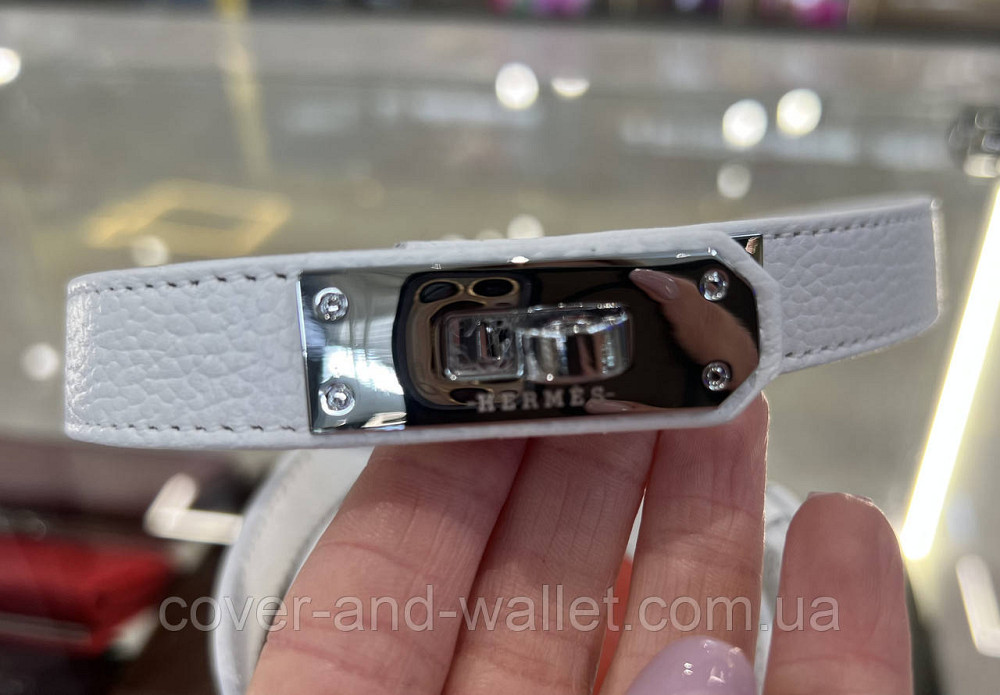 Вузький жіночий ремінь білого кольору з модною пряжкою Kelly 20 мм Puos Київ - фото 2