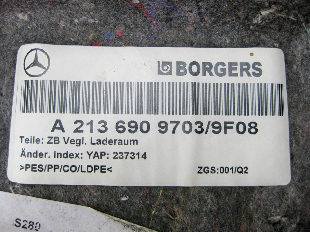 Mercedes-Benz  A2136945200 9F08 Обшивка ніші багажника нижня E-Class W213 Одесса - изображение 8