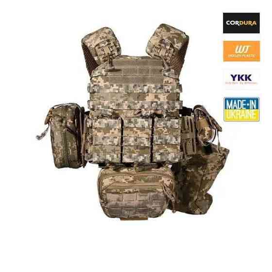 Тактическая плитоноска М5 + 6 подсумков (без плит) Пиксель Винница