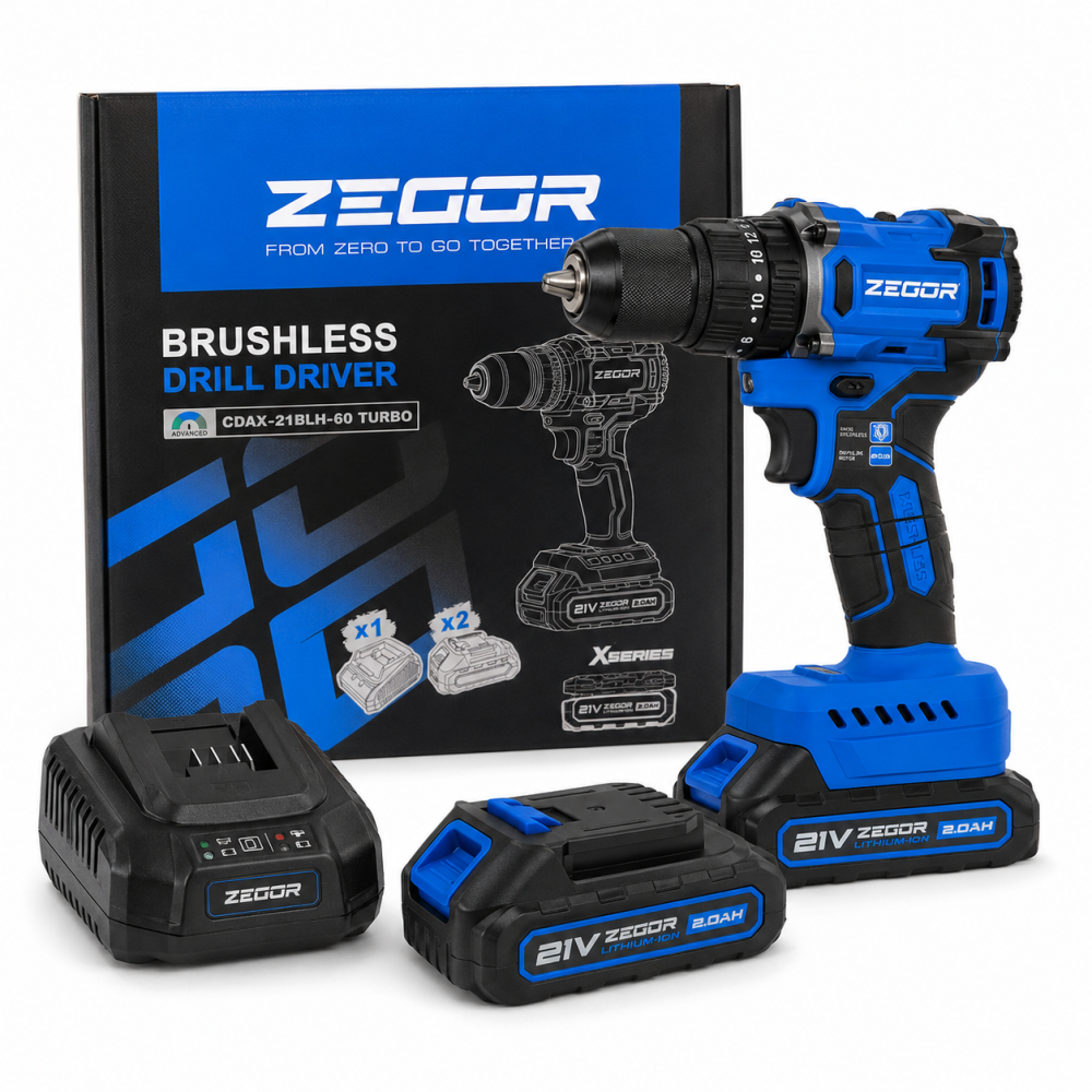 Аккумуляторный ударный шуруповерт ZEGOR CDAX-21BLH-60 TURBO (акум 2шт-20V 2.0Ah и зп) Киев - изображение 1
