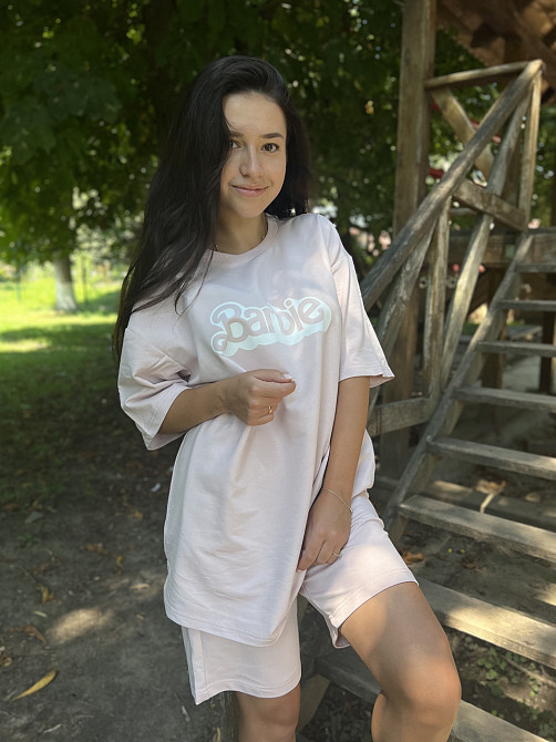 Літній костюм oversize unisex - BARBIE  (шорти + футболка) Чернівці - фото 2