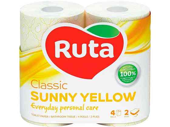 Туалетний папір 4шт 2шар Classic Жовтий ТМ RUTA Київ