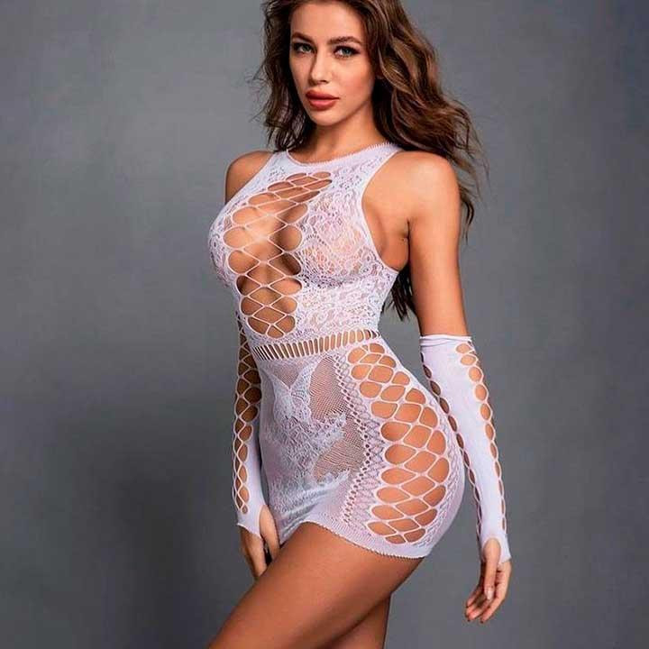 Мини-платье с нарукавниками - Чёрный - XS/S/M/L – Эротическое бельё Винница - изображение 2