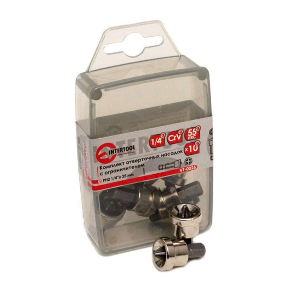 Комплект викруткових насадок з обмежувачем 1/4x25 мм - 10 шт. Мукачево - фото 1