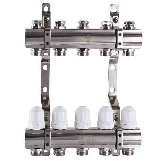 Коллектор с регуляторами и креплением ECO 001С 1″x5 Киев