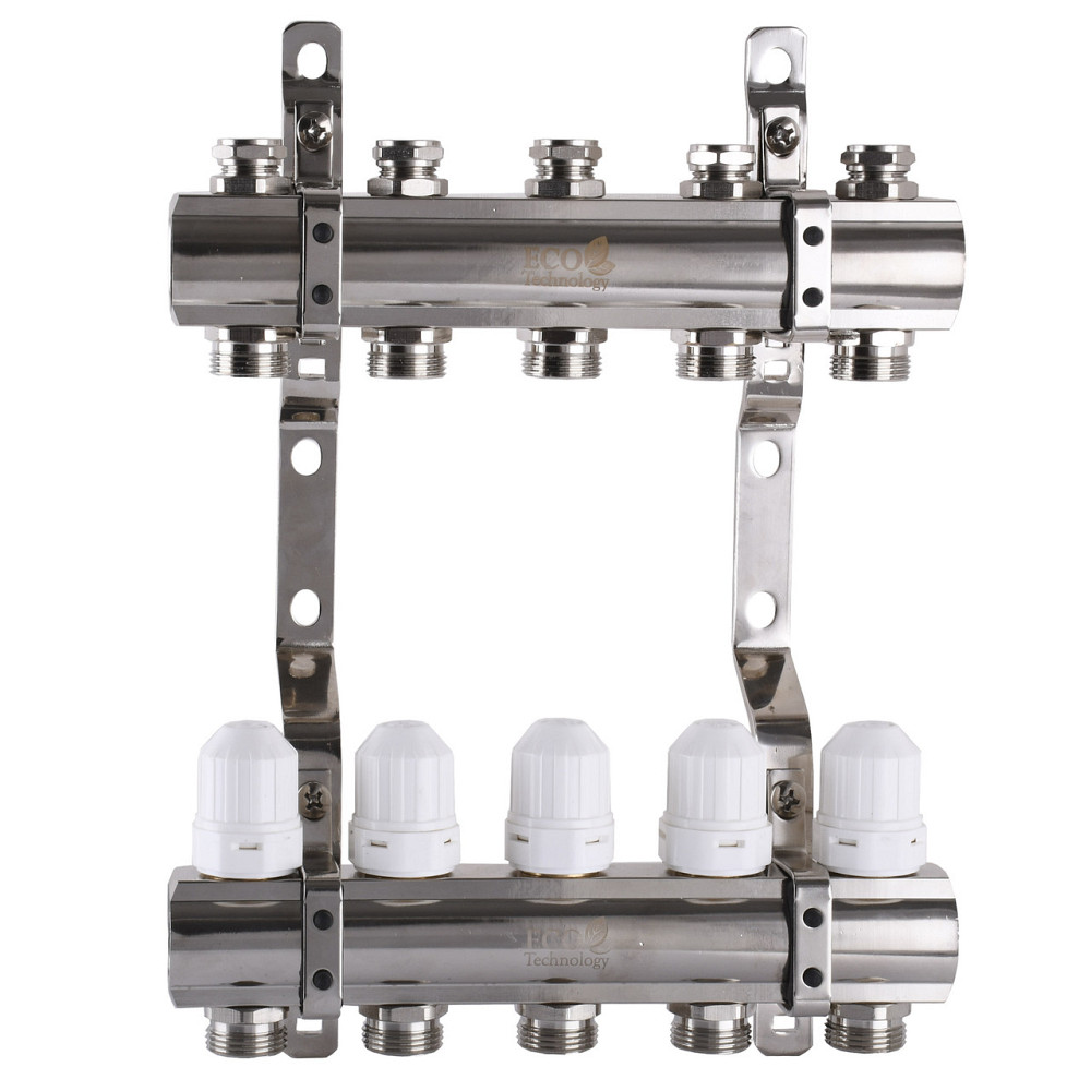 Коллектор с регуляторами и креплением ECO 001С 1″x5 Киев - изображение 1