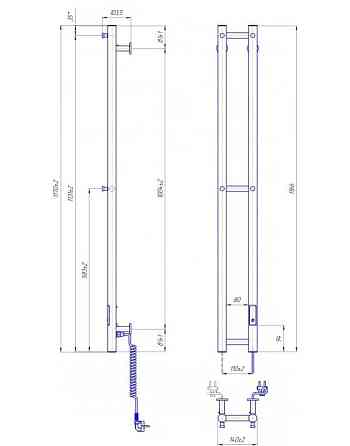 Электрический полотенцесушитель Mario e-INOX Соле 1170х140 TR 2.0 K Киев