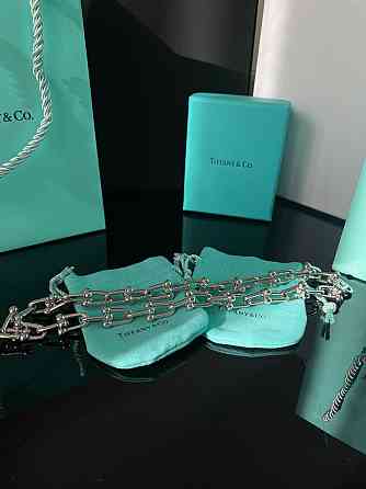 Tiffany Тиффани подвеска крупная стильная цепь / посеребрение / упакована в мешочек Tiffany Одесса