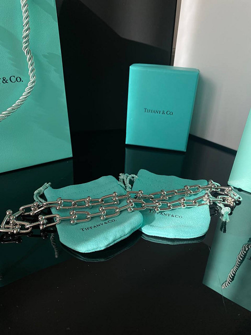 Tiffany Тиффани подвеска крупная стильная цепь / посеребрение / упакована в мешочек Tiffany Одесса - изображение 1