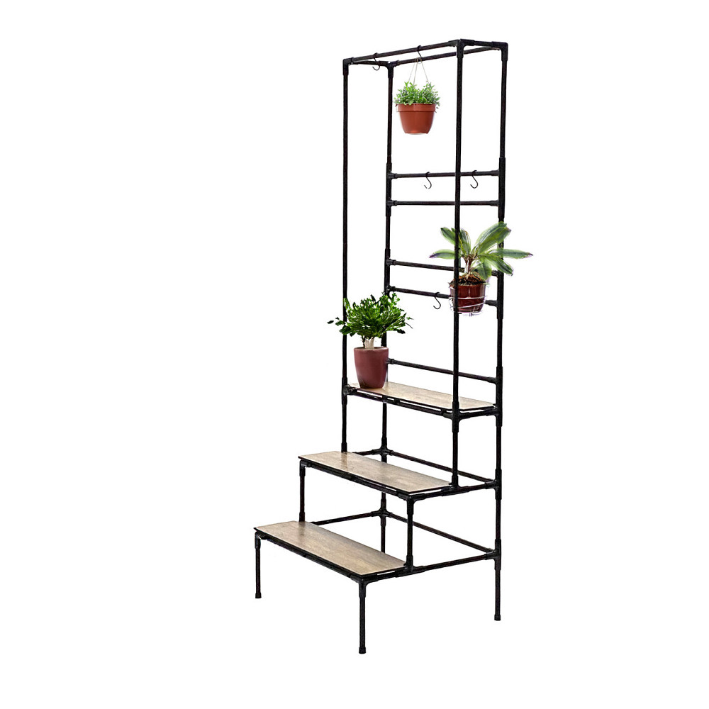 Ступінчаста підставка для рослин Barva, висока підлогова металева етажерка з підвісами для кашпо баг Бориспіль - фото 1