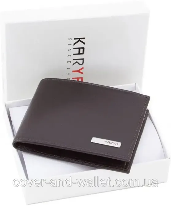 Тонкий чоловічий шкіряний гаманець маленького розміру Karya 0905 Київ - фото 6