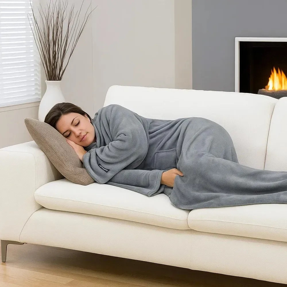 Плед флісовий у вигляді халата з рукавами довгий 140x170см Вінниця - фото 3