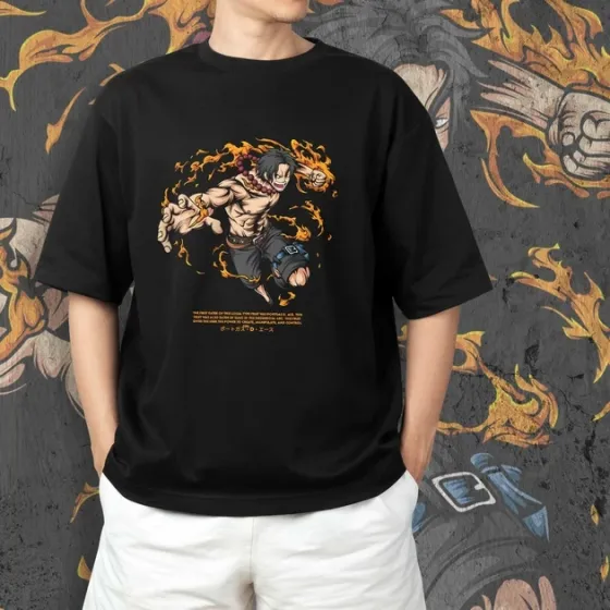 Футболка чоловіча з  принтом Ван Пис Portgas D Ace 3 Розмір 48 Anime0224 Дніпро