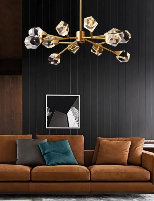 Світлодіодна кришталева люстра Смарагд 8612 (Золота) на 12 плафонів Вінниця - фото 5