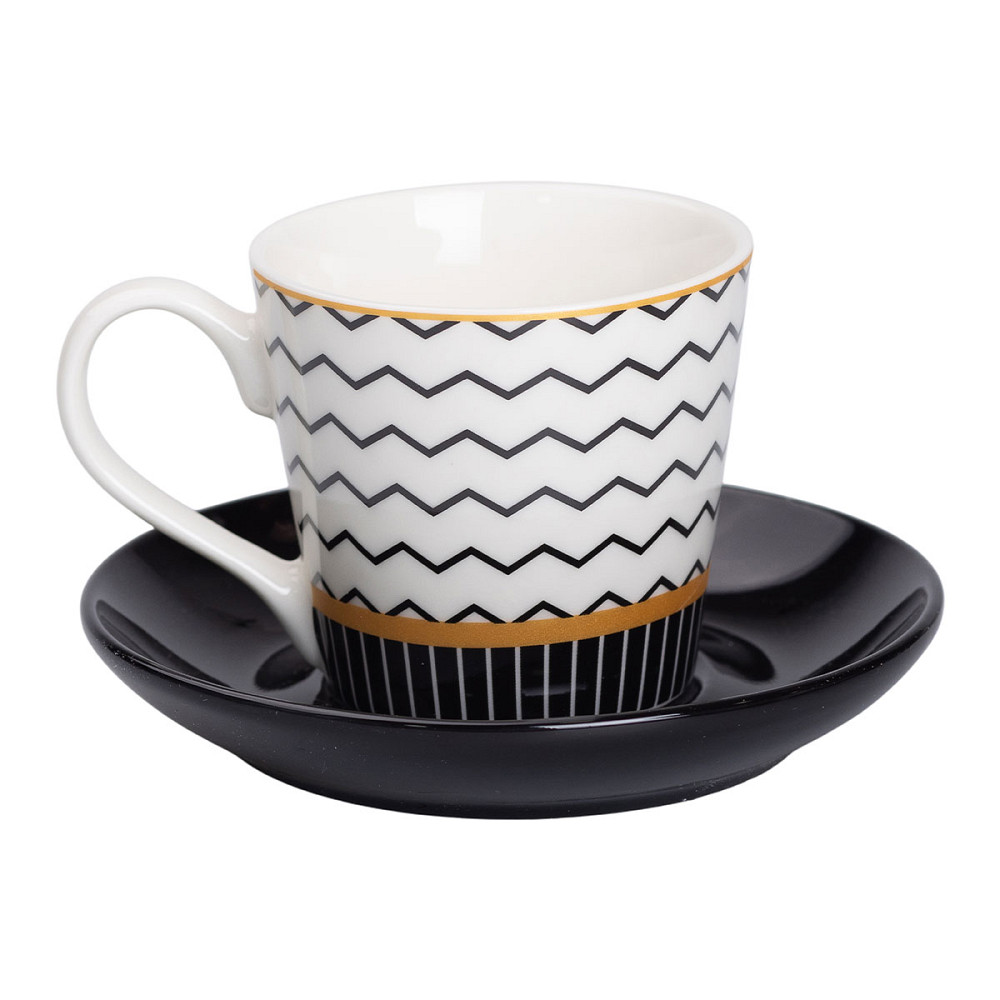 Liling Rongxiang Ceramic порцелянова чашка з чорним блюдцем 200 мл RX-N24708WH Киев - изображение 3