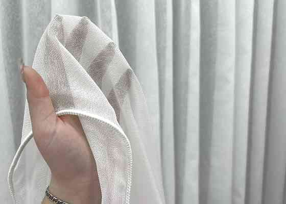 Тюль VR-Textil 1962т Преміум сітка льон дощик Linea Молочний 400х270 см (42-1000) Київ