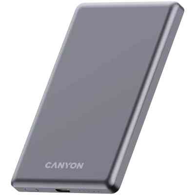 Батарея универсальная Canyon 5000mAh OnPower 505 slim Magsafe PD/20W Dark Grey (CNS-CPB505DG) Винница