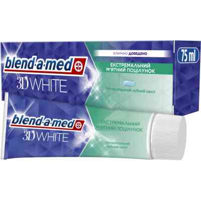 Зубна паста Blend-a-med 3D White Екстремальний м'ятний поцілунок 75 мл (8006540792162) Вінниця