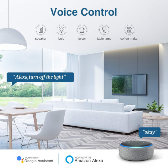 Розумна Wi-Fi розетка з енергомоніторингом (2 шт.), керування Alexa/Google Home, таймер та розклад Київ