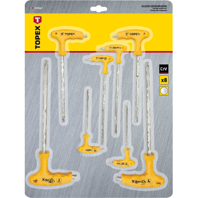 Набір інструментів Topex ключей шестигранных HEX с Т-подобной ручкой, 9 шт. (35D967) Вінниця - фото 2