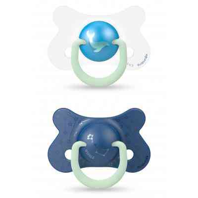 Пустышка Suavinex Синий кит 6-18 мес 2 шт. ночная (306809) Винница