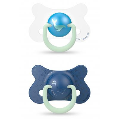 Пустышка Suavinex Синий кит 6-18 мес 2 шт. ночная (306809) Винница - изображение 1