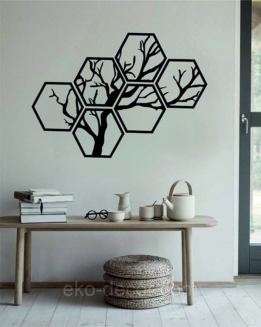 Декоративное настенное Панно «Дерево», Декор на стену 130*92 см, Черный, Ручная работа Киев - изображение 9