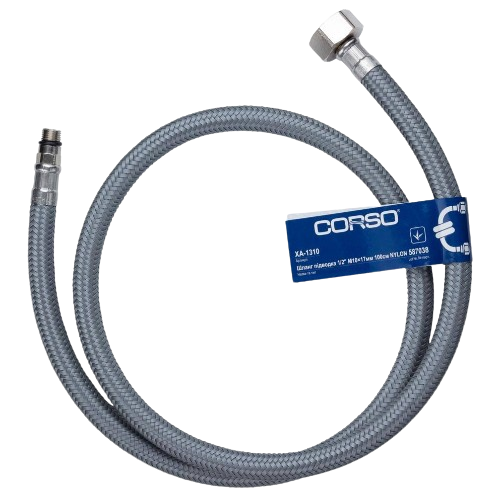Шланг підводка для води 100см d17мм 1/2"M10 нейлон Corso Житомир - фото 2