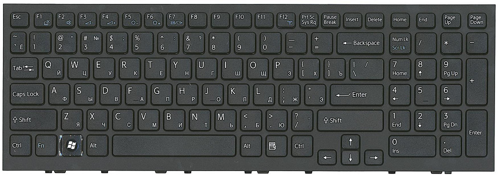 Клавиатура для ноутбука Sony Vaio (VPC-EH, VPCEH) Black, (Black Frame) RU Вінниця - фото 2