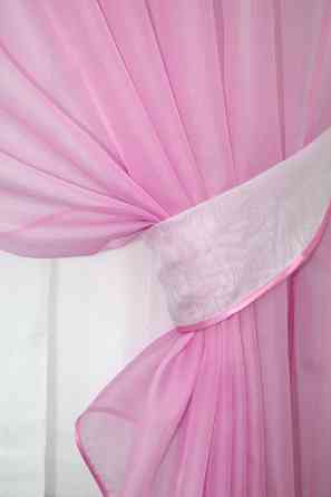 Кухонная занавеска VR-Textil № 018к штора и тюль с ламбрекеном розовый с белым 270х170 см (50-836) Киев