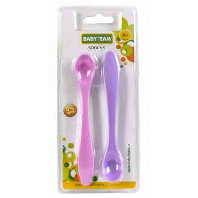Набор детской посуды Baby Team ложечек 2 шт (6101_розовый_и_фиолетовый) Винница