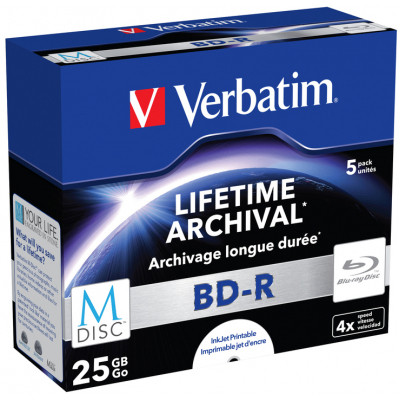 Диск BD Verbatim 25Gb 4x Jewel Case 5шт M-Disc Archival Media (43823) Вінниця - фото 2