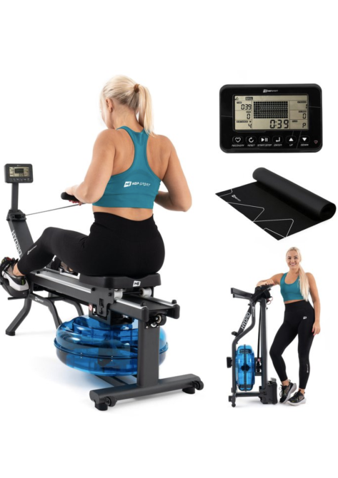 Гребний тренажер Hop-Sport HS-160WR Hydro з водним опором + мат Київ - фото 10