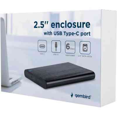 Карман внешний Gembird 2.5" USB3.1 alum black (EE2-U3S-6) Винница