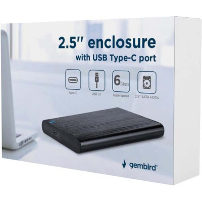 Карман внешний Gembird 2.5" USB3.1 alum black (EE2-U3S-6) Винница - изображение 4