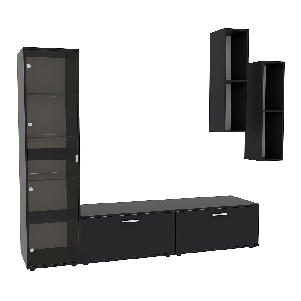 Стенка в гостиную Hugo-2, Антрацит, 2060х520х1700 Львов - изображение 1