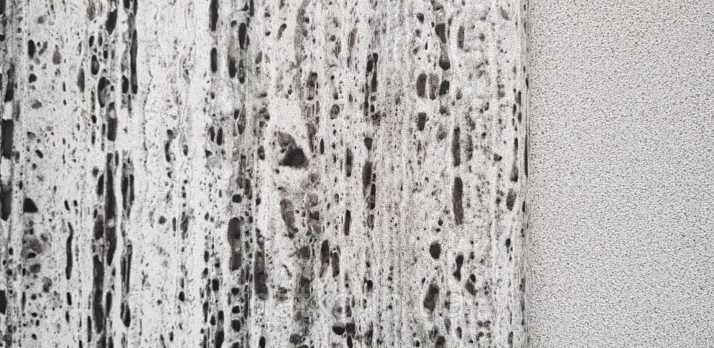 Шпалери вінілові на флізеліні Marburg Travertino 1.06х10 абстракція смуги кори дерева чорні сіро-бежеві Київ - фото 3