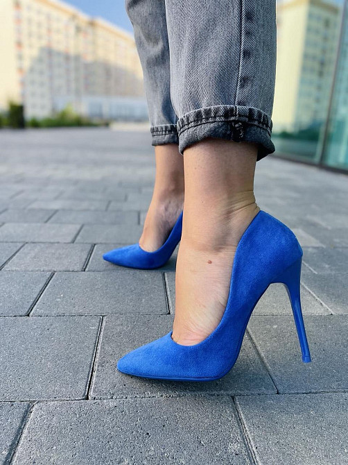 Comer Туфлі жіночі COMER сині еко-замша 36р. каблук 11см (4785) Коломия - фото 3