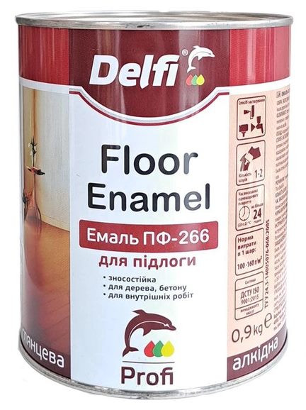 Емаль алкідна для підлоги DELFI ПФ-266П жовто-коричневий 0,9 кг Киев - изображение 1