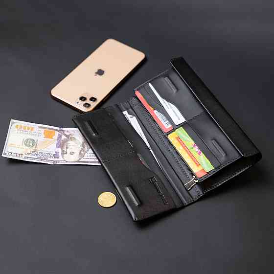 Борсетка елітна шкіряна GRANDE PELLE 11277 Чорна Київ