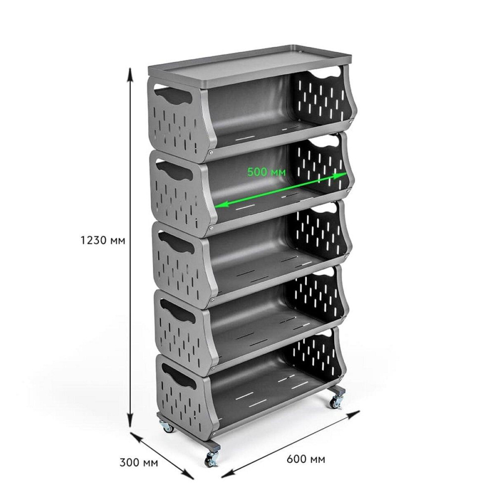 Стеллаж универсальный для хранения пятиярусный 60х30х123см SW-00002261 Днепр - изображение 3