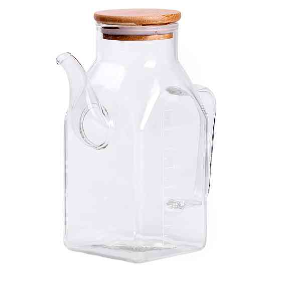 Yiwu Скляна пляшка для олії 750 мл з ручкою та бамбуковою кришкою HP-34-4 Киев