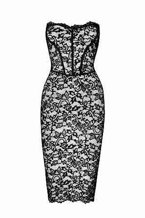 Сукня Noir Handmade F301 Catalyst, M, black, міді, мереживо, відкриті плечі, шнурівка на спині Sex Aura Київ