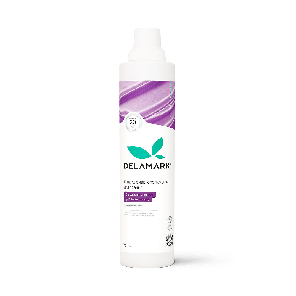 Кондиціонер-ополіскувач з ароматом шкіри, уда та ветиверу DeLaMark 0,75 л Київ - фото 1