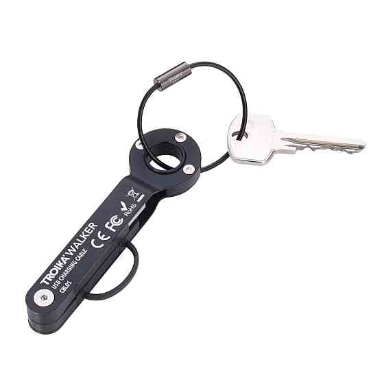 Брелок-адаптер Troika Walker USB MicroUSB метал Чорний Вінниця