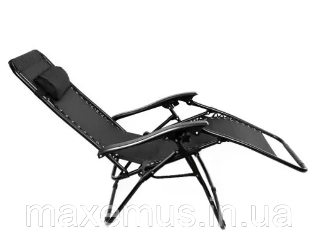 Набор шезлонгов 2 шт и столик Bonro SP167A садовые лежаки для отдыха и террасы черный Мостиська - фото 5