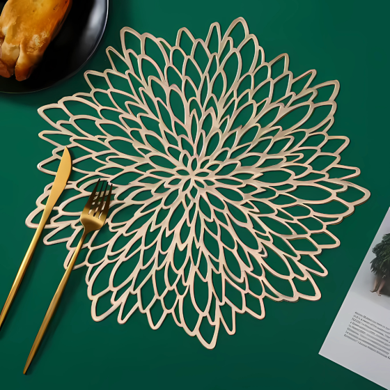 Сервировочная салфетка фигурная под горячее, коврик сервировочный золотистый набор 2 шт Каменец-Подольский